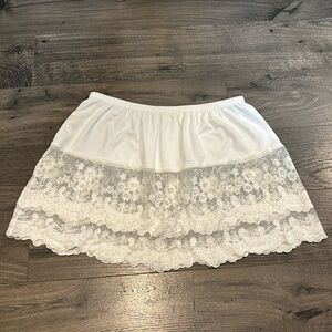 White lace slip skirt